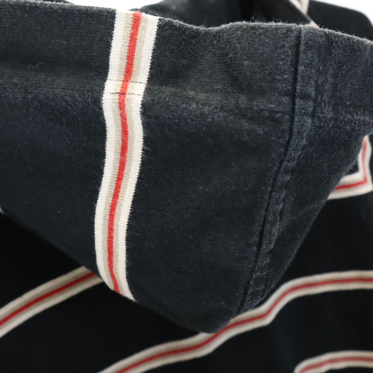 BURBERRY バーバリー 三陽商会 ボーダー柄 長袖 ハーフジップ パーカー 140A ブラック LONDON プルオーバー キッズ