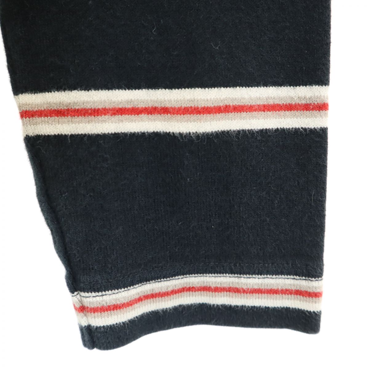 BURBERRY バーバリー 三陽商会 ボーダー柄 長袖 ハーフジップ パーカー 140A ブラック LONDON プルオーバー キッズ