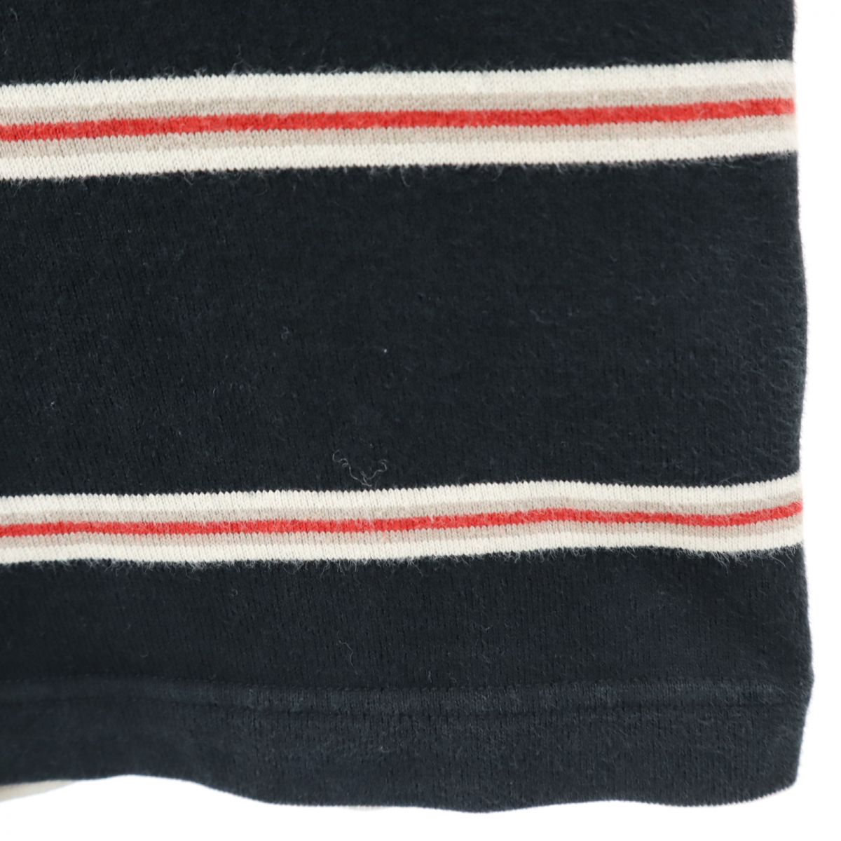 BURBERRY バーバリー 三陽商会 ボーダー柄 長袖 ハーフジップ パーカー 140A ブラック LONDON プルオーバー キッズ