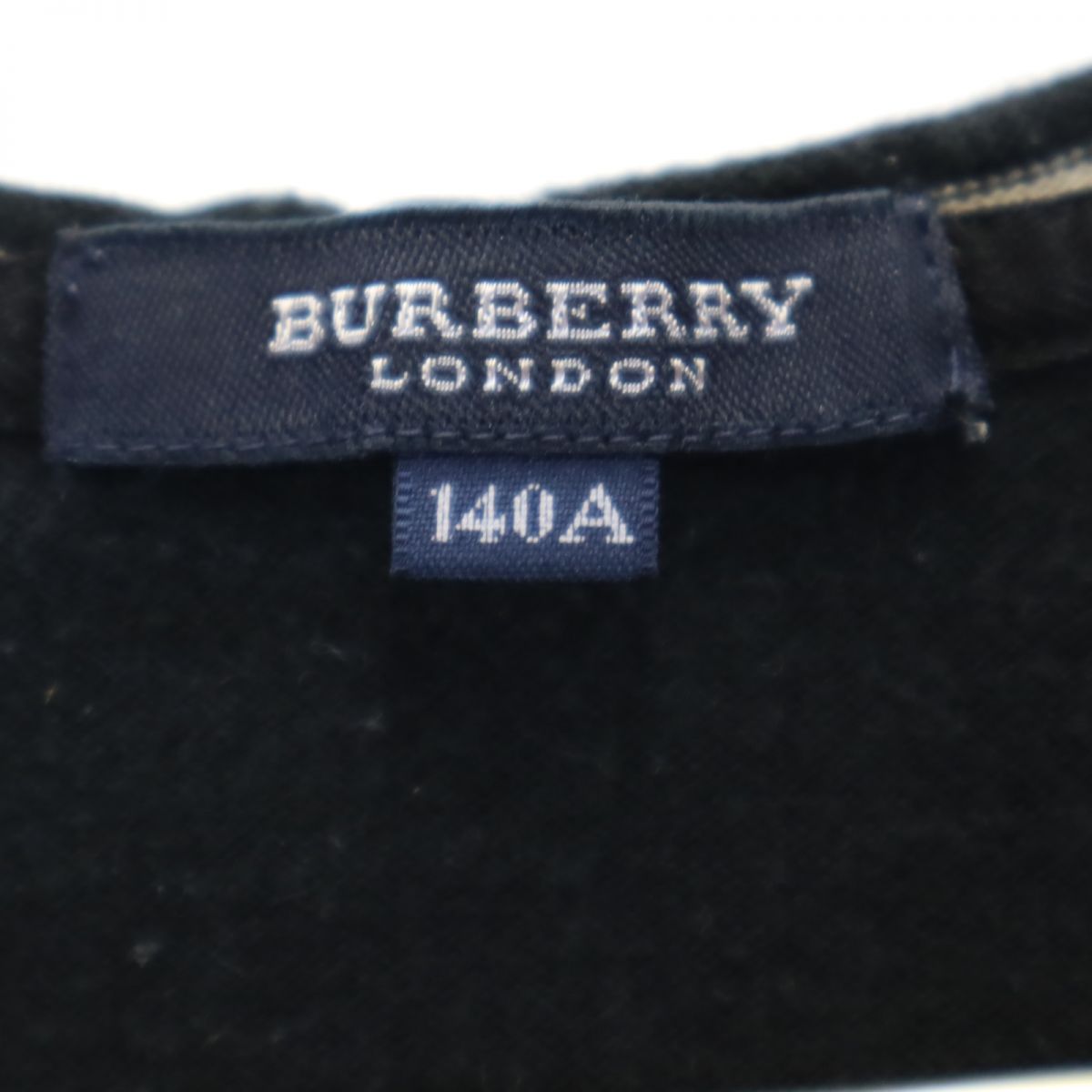 BURBERRY バーバリー 三陽商会 ボーダー柄 長袖 ハーフジップ パーカー 140A ブラック LONDON プルオーバー キッズ