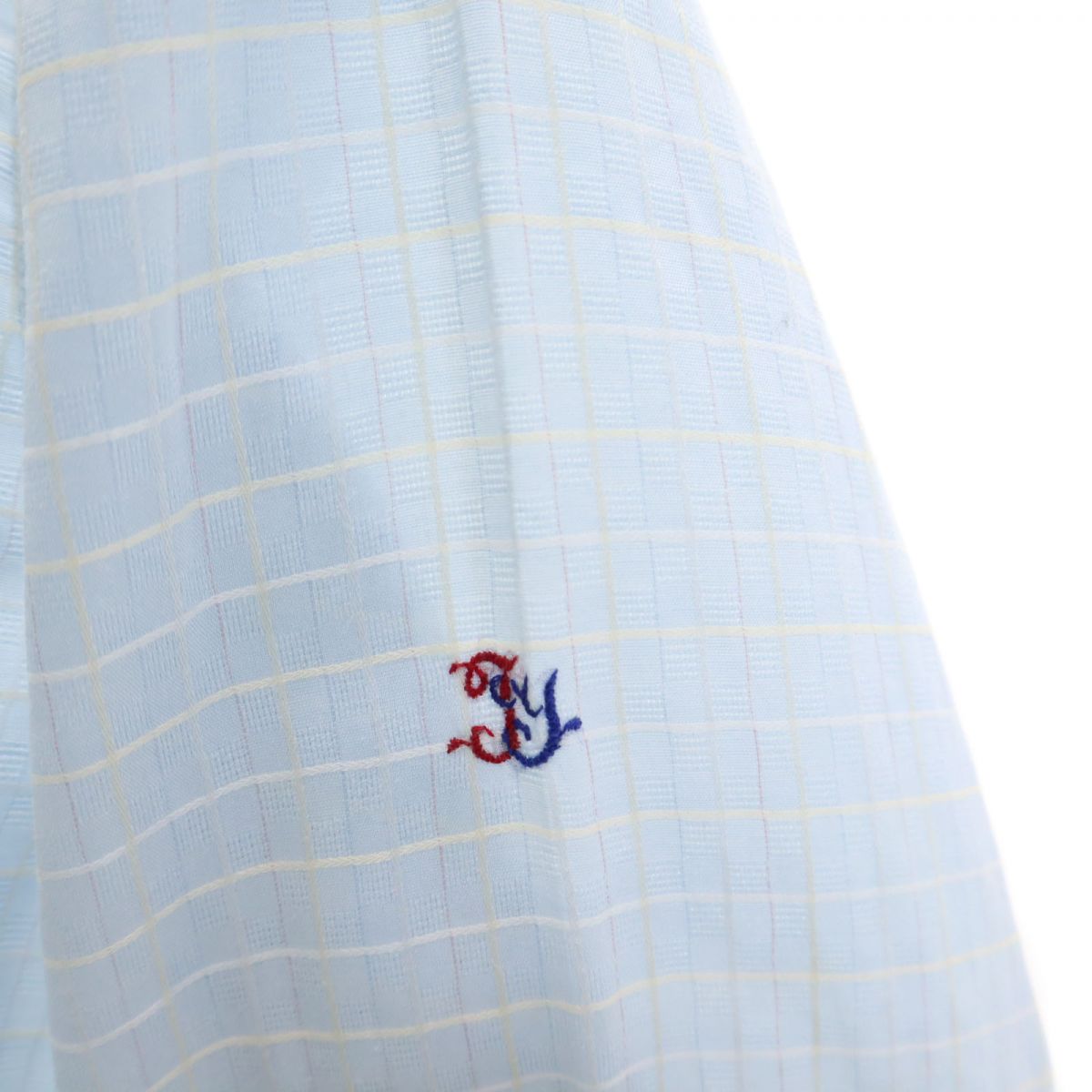 GIVENCHY ジバンシィ ジェントルマン チェック柄 長袖 ワイシャツ ブルー系 GENTLEMAN PARIS メンズ