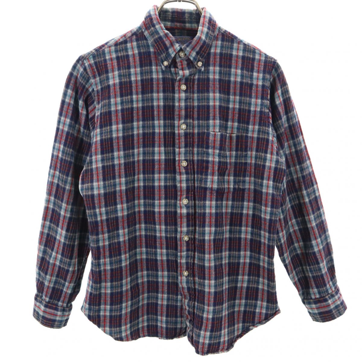 PENDLETON ペンドルトン 70s USA製 ヴィンテージ チェック柄 長袖 ウール ボタンダウンシャツ L メンズ