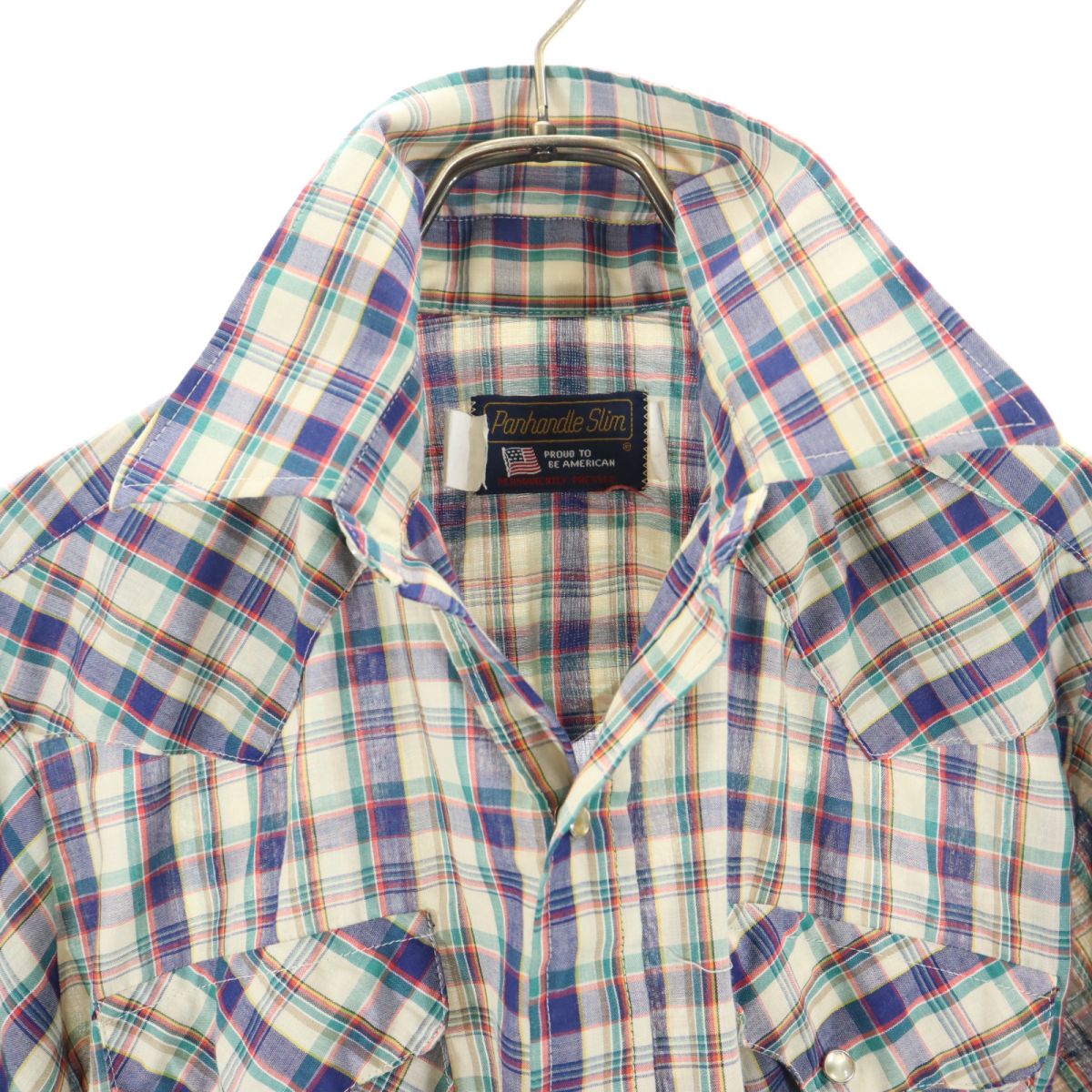Panhandle Slim パンハンドルスリム 70s USA製 ヴィンテージ チェック柄 長袖 ウエスタンシャツ 15-32 メンズ