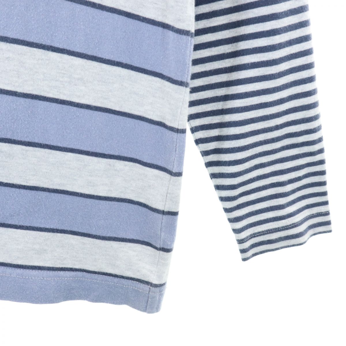 BURBERRY バーバリー 三陽商会 日本製 ボーダー柄 長袖 Tシャツ 140A グレー系 ロンT キッズ