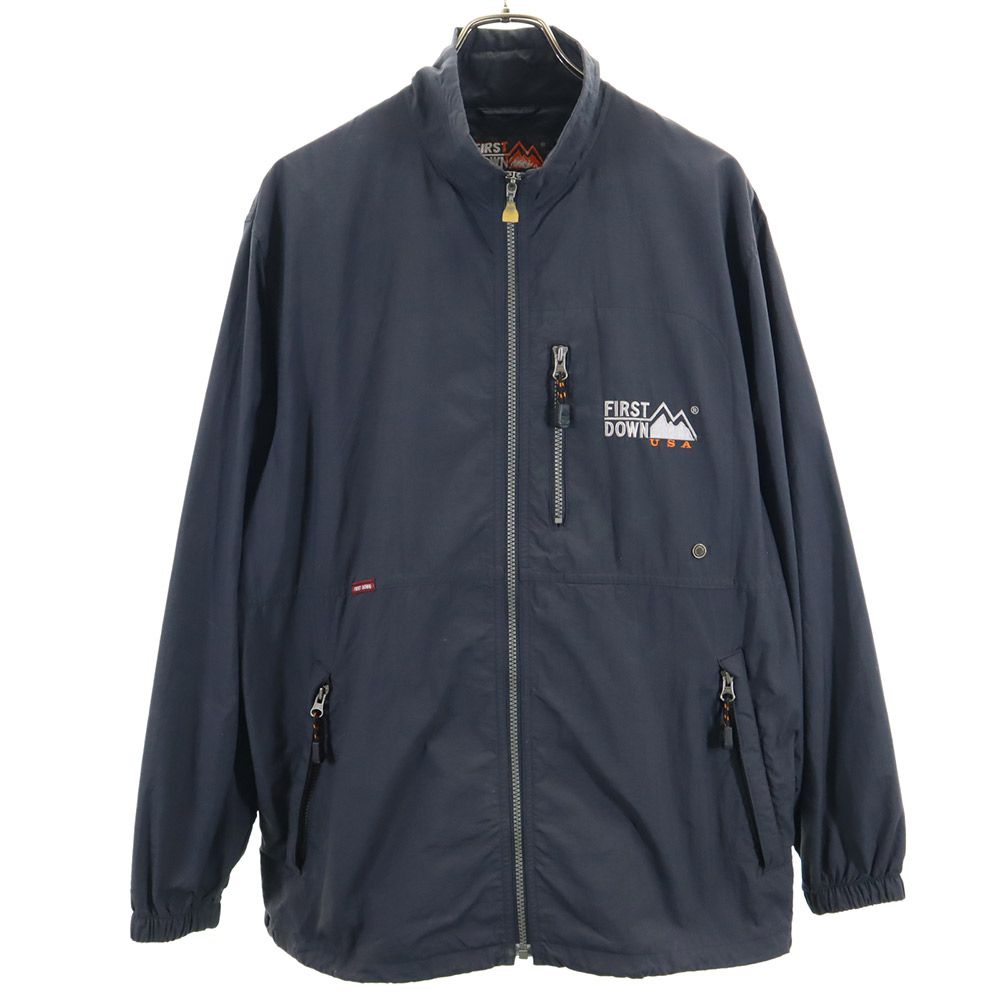 FIRSTDOWN ファーストダウン 90s オールド 長袖 ジップ ナイロンジャケット M ブラック系 メンズ