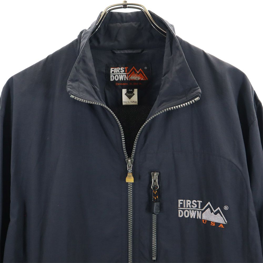 FIRSTDOWN ファーストダウン 90s オールド 長袖 ジップ ナイロンジャケット M ブラック系 メンズ