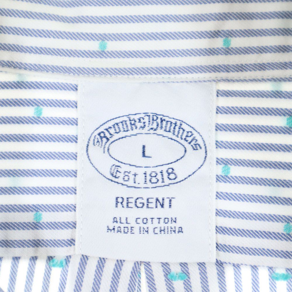 ブルックスブラザーズ ストライプ 長袖 ボタンダウンシャツ L ブルー系 Brooks Brothers メンズ
