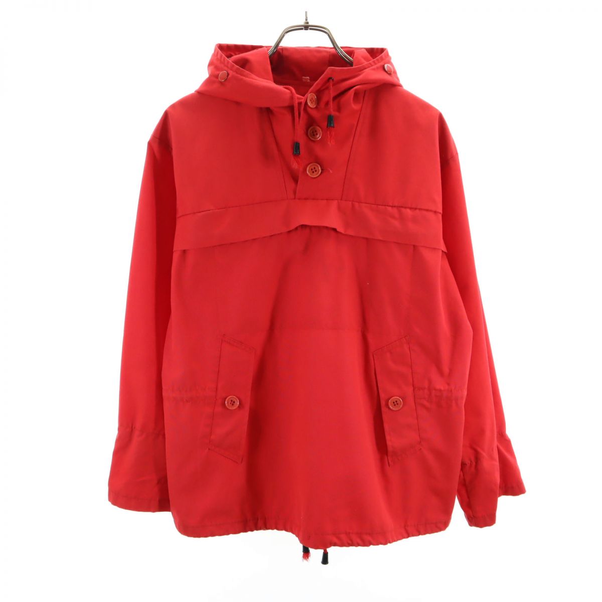 EURO WORK ユーロワーク 70s 80s ヴィンテージ スノーパーカー ハーフボタン ジャケット 14 レッド プルオーバー メンズ