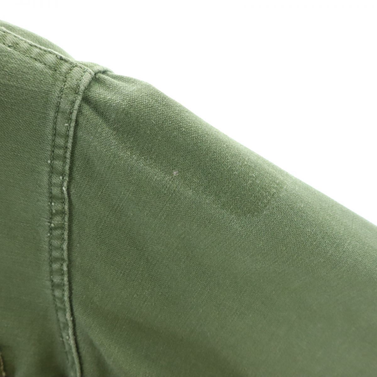 US ARMY アメリカ軍 70s DSA コットンサテン 長袖 ミリタリーシャツ 14 1/2 カーキ メンズ