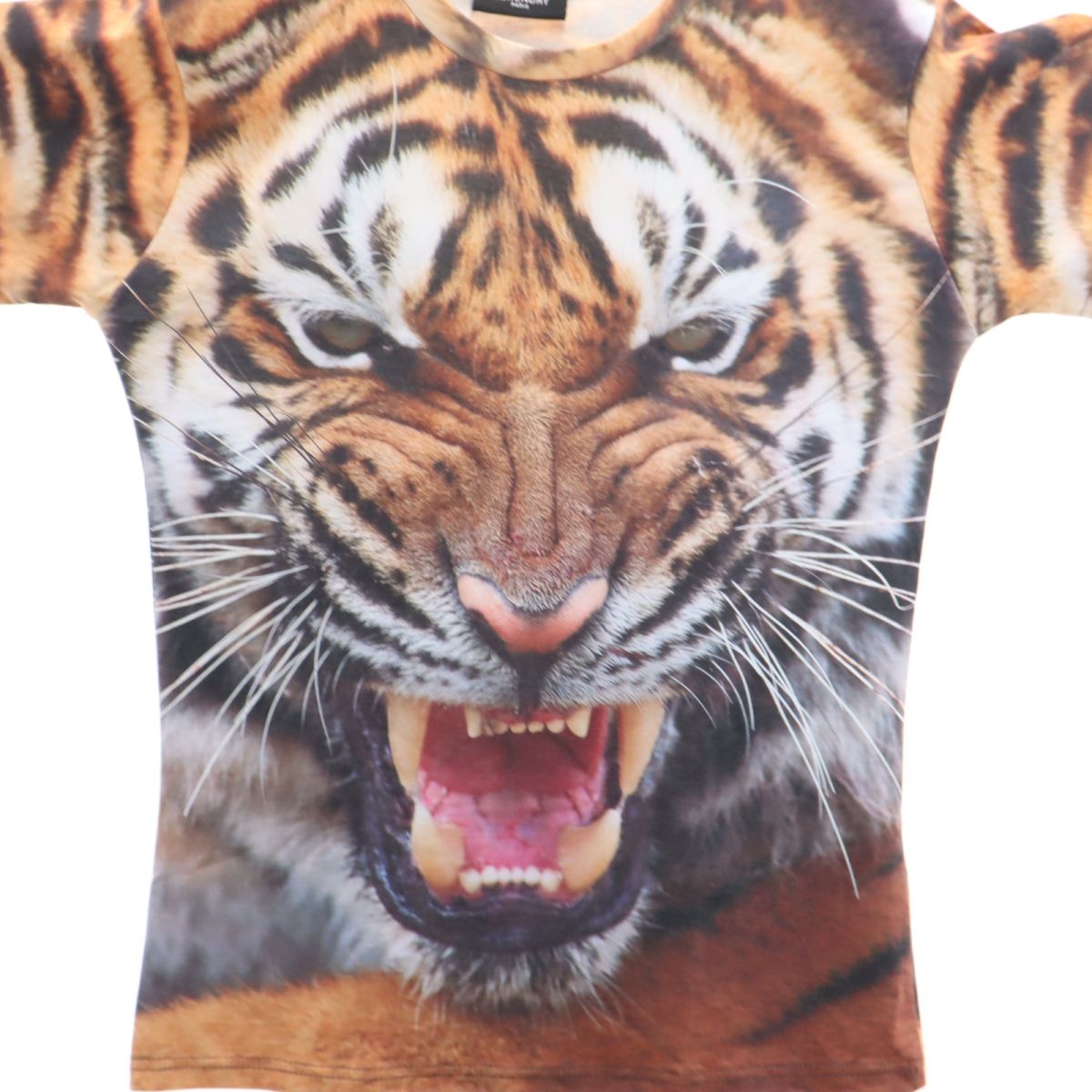 GLAENOHY 虎プリント 半袖 Tシャツ M ブラウン系 ストレッチ メンズ