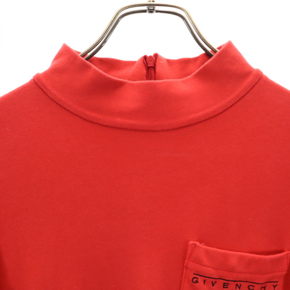 GIVENCHY ジバンシィ 日本製 長袖 ハイネック Tシャツ 9号 レッド レディース