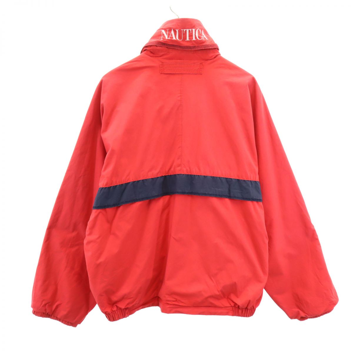 NAUTICA ノーティカ 90s オールド フラッグタグ リバーシブル ジップジャケット L レッド×ホワイト メンズ
