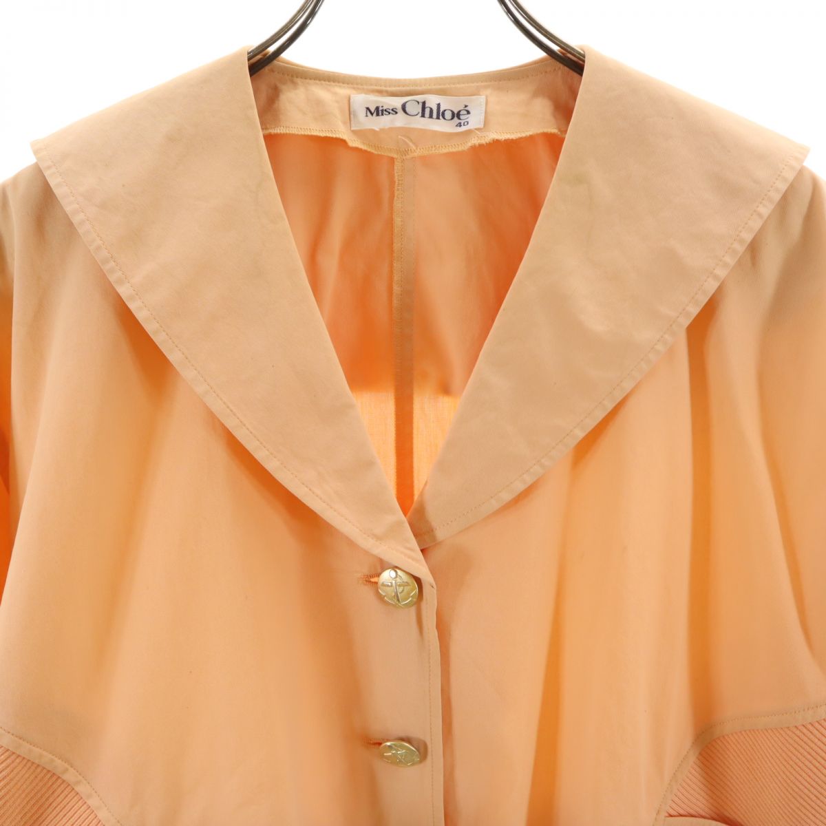 miss chloe ミスクロエ 日本製 コットン ジャケット 40 オレンジ系 レディース
