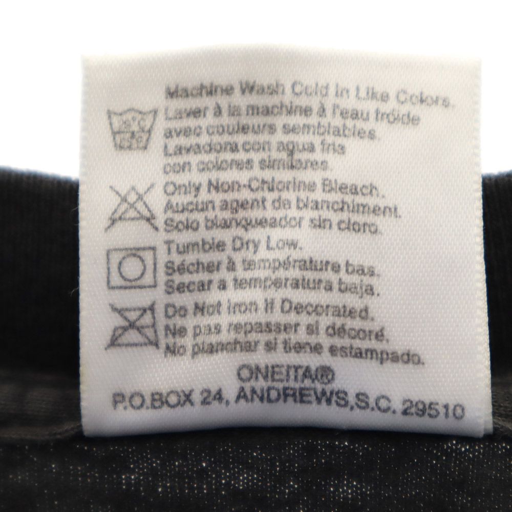 ONEITA オニータ 90s オールド 蝶野正洋 プリント 半袖 Tシャツ L ブラック メンズ