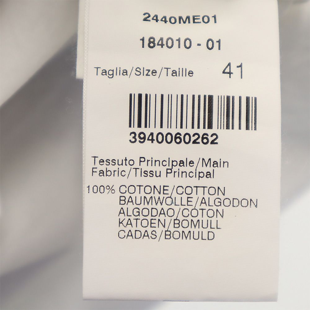 MSGM エムエスジーエム 半袖 裾切替 オープンカラーシャツ 16/41 ホワイト系 メンズ