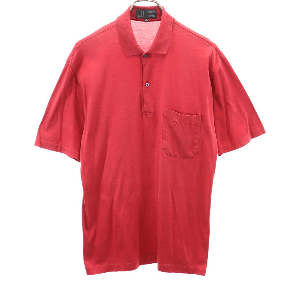 ダンヒル 90s イタリア製 オールド 半袖 ポロシャツ 40 赤 Dunhill メンズ