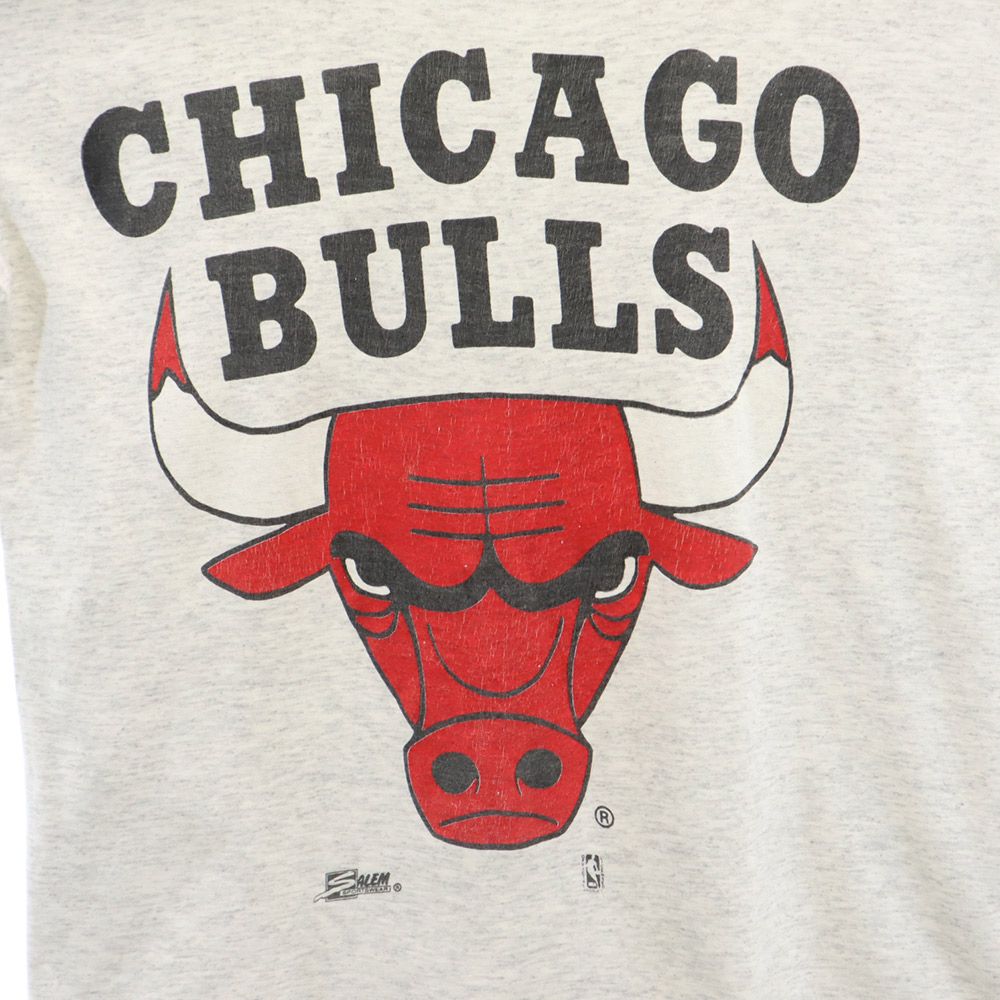 SALEM セーラム 90s USA製 オールド シカゴブルス プリント 半袖 Tシャツ L グレー メンズ