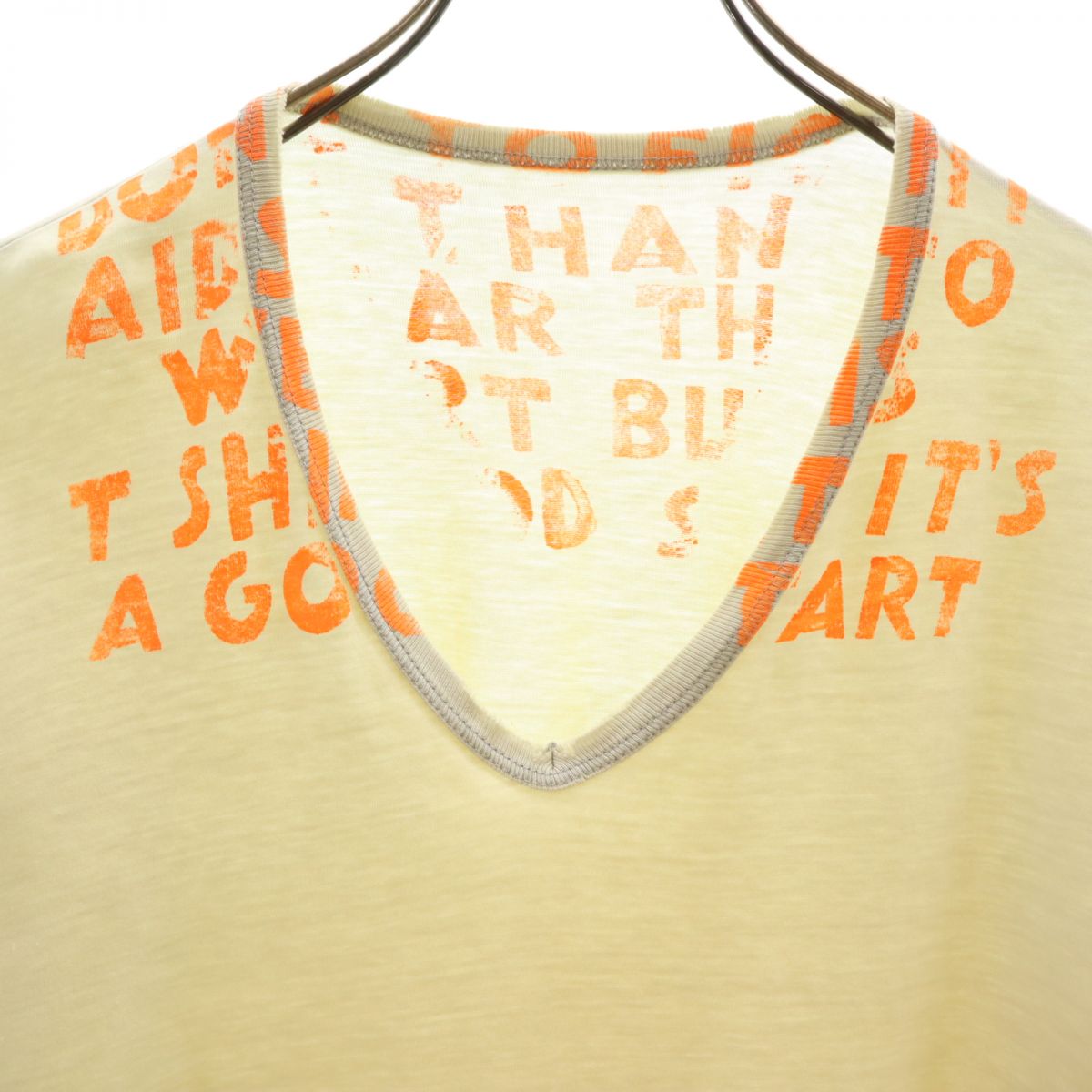 マルタンマルジェラ エイズT 半袖 Vネック Tシャツ ベージュ MARTIN MARGIELA メンズ