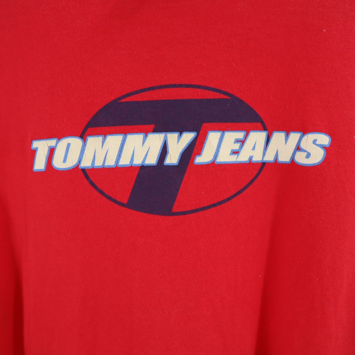 TOMMY JEANS トミージーンズ USA製 半袖 Tシャツ L 赤 メンズ