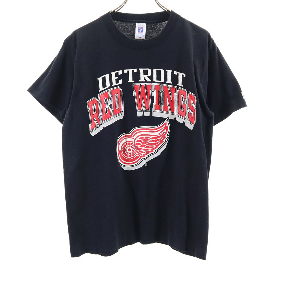 LOGO7 ロゴセブン 90s USA製 オールド 半袖 Tシャツ L ブラック デトロイトレッドウィングス メンズ