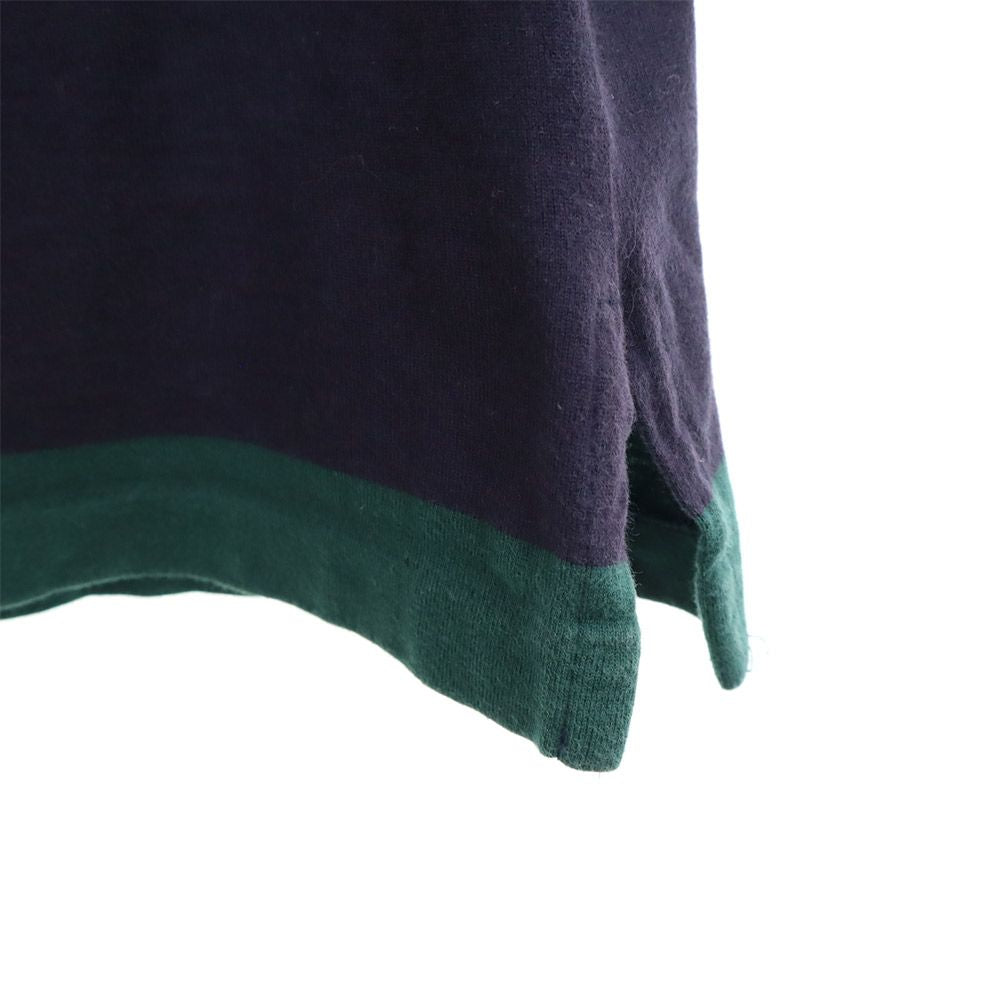 Burberrys バーバリーズ 90s USA製 オールド ボーダー柄 半袖 ポロシャツ L ネイビー×グリーン メンズ