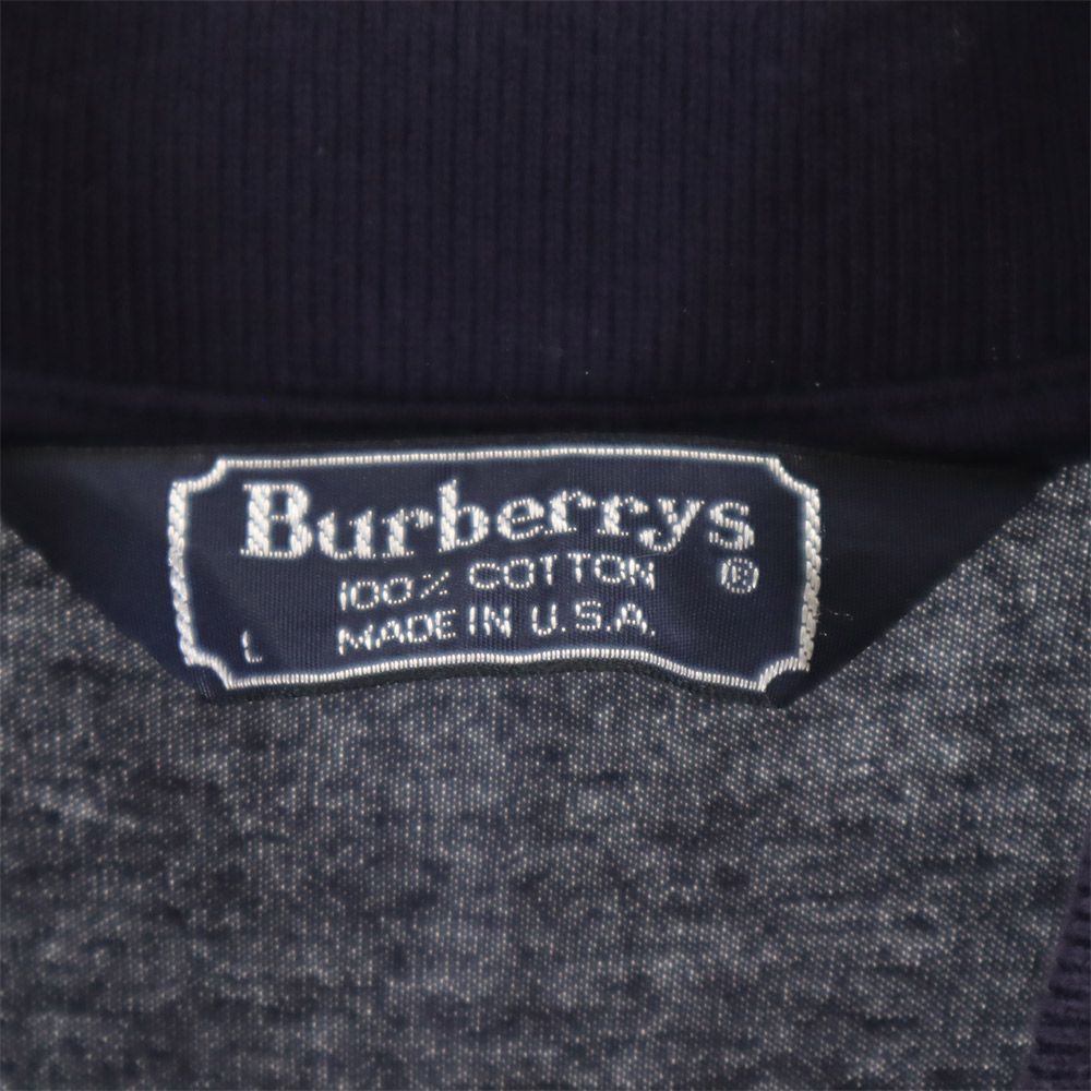 Burberrys バーバリーズ 90s USA製 オールド ボーダー柄 半袖 ポロシャツ L ネイビー×グリーン メンズ