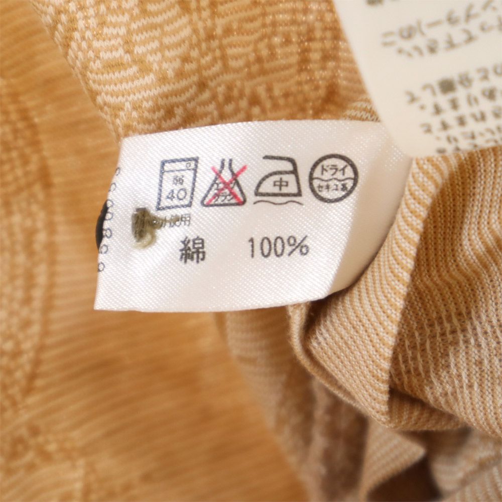 DAKS ダックス 日本製 総柄 半袖 ポロシャツ M ベージュ メンズ
