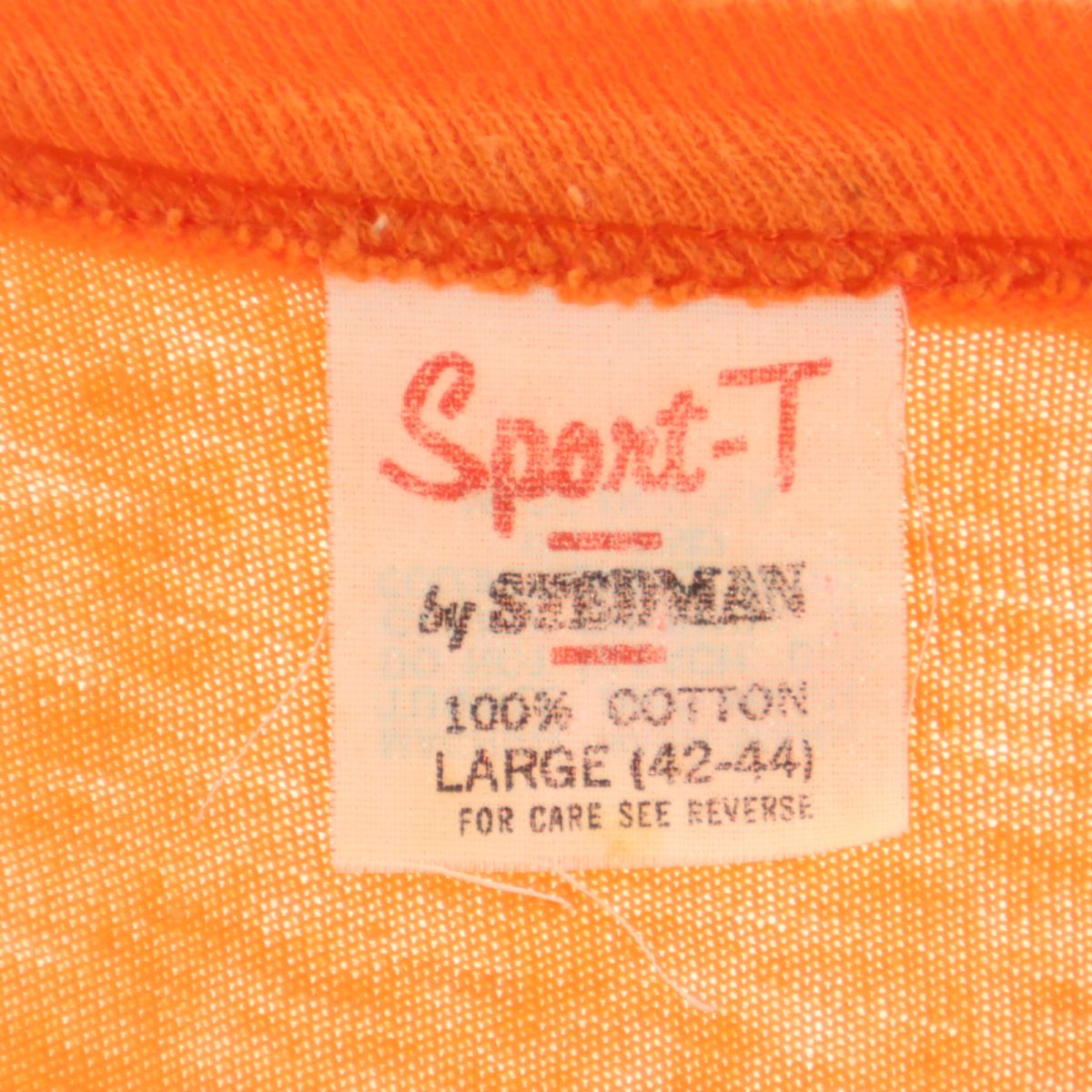 ステッドマン 80s ヴィンテージ プリント 半袖 Tシャツ L オレンジ STEDMAN メンズ