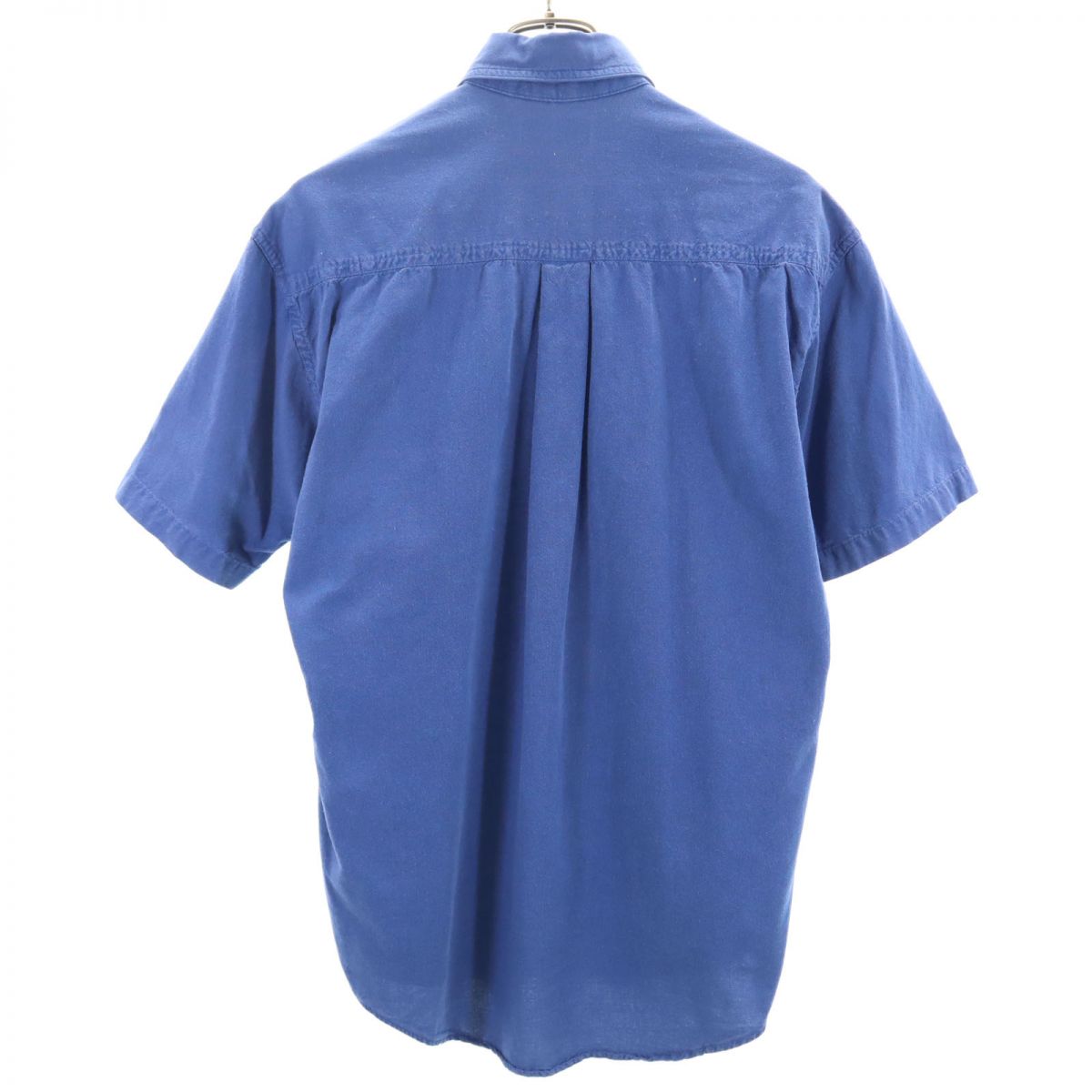 エルエルビーン 80s アウトドア ヴィンテージ カナダ製 半袖 ボタンダウンシャツ S ブルー L.L.Bean メンズ