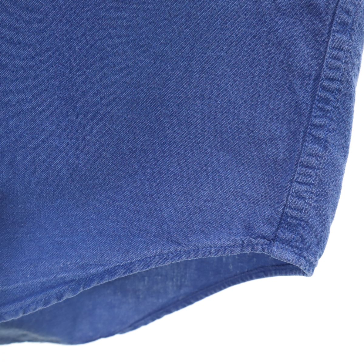 エルエルビーン 80s アウトドア ヴィンテージ カナダ製 半袖 ボタンダウンシャツ S ブルー L.L.Bean メンズ