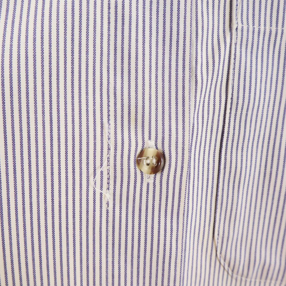 L.L.Bean エルエルビーン アウドドア ストライプ 長袖 シャツ 6 ネイビー×ホワイト レディース