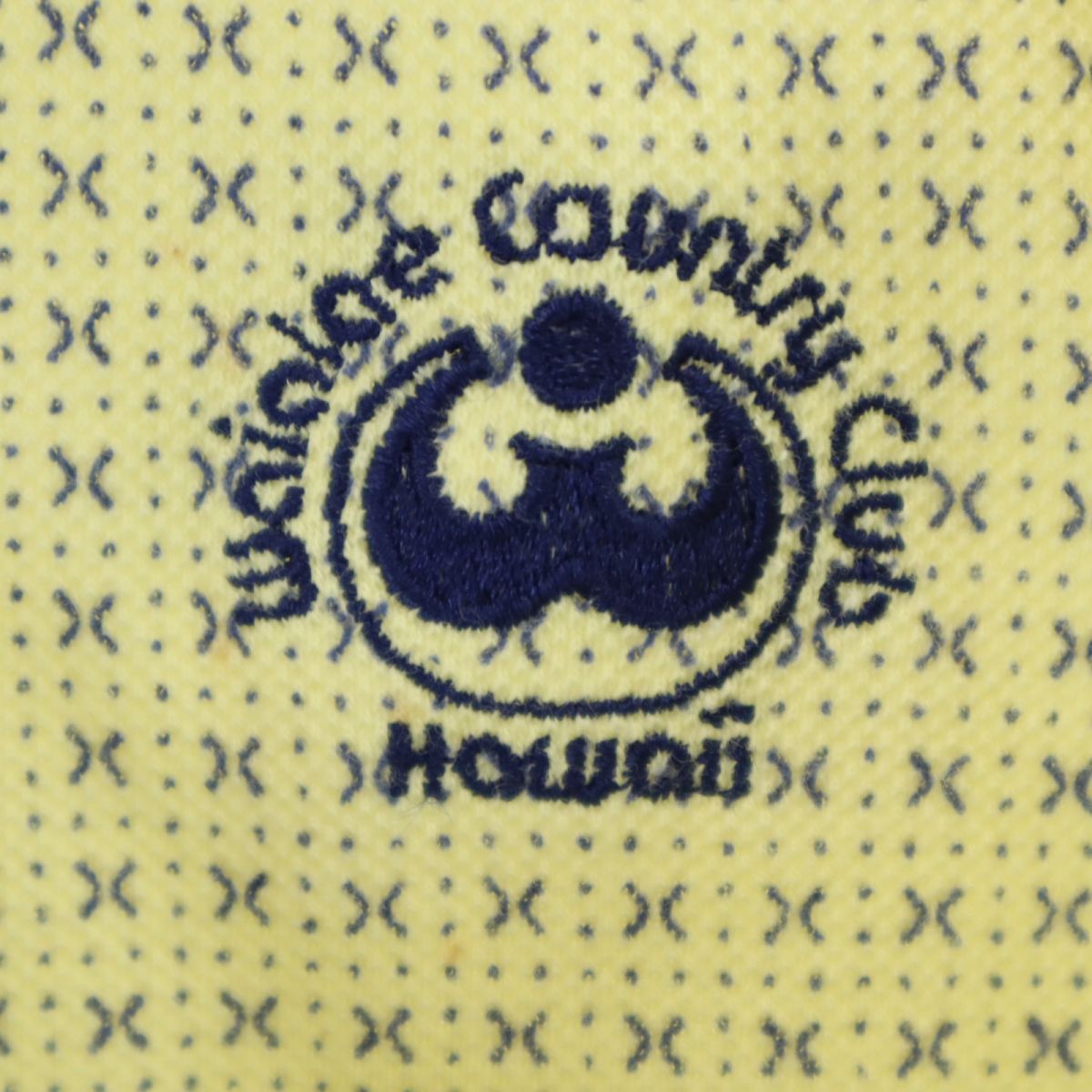 GLENGATE USA製 総柄 半袖 ハーフボタン ポロシャツ S イエロー メンズ