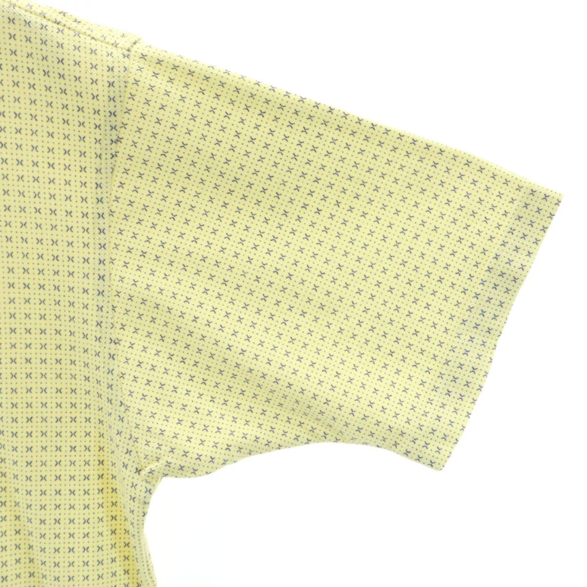 GLENGATE USA製 総柄 半袖 ハーフボタン ポロシャツ S イエロー メンズ