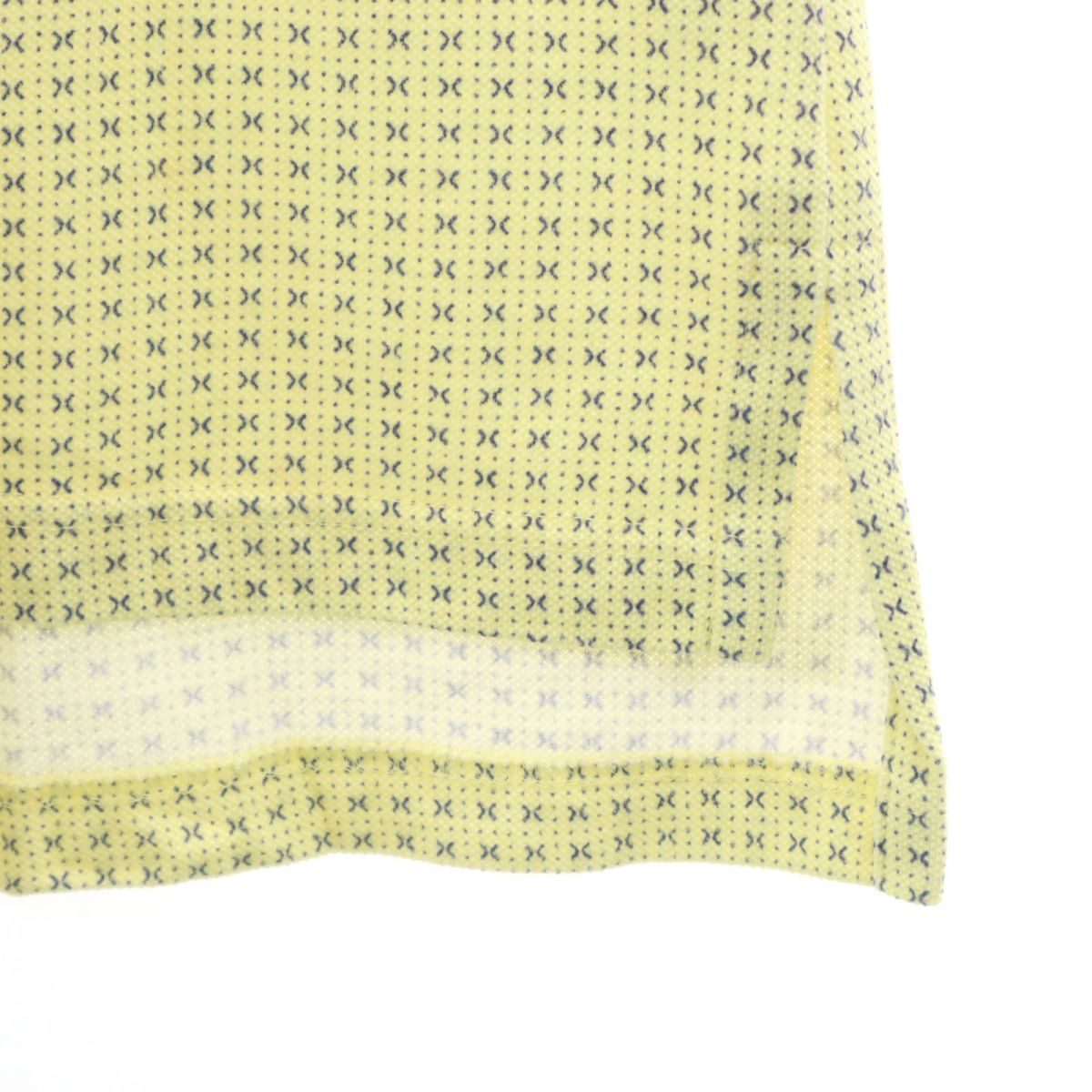 GLENGATE USA製 総柄 半袖 ハーフボタン ポロシャツ S イエロー メンズ