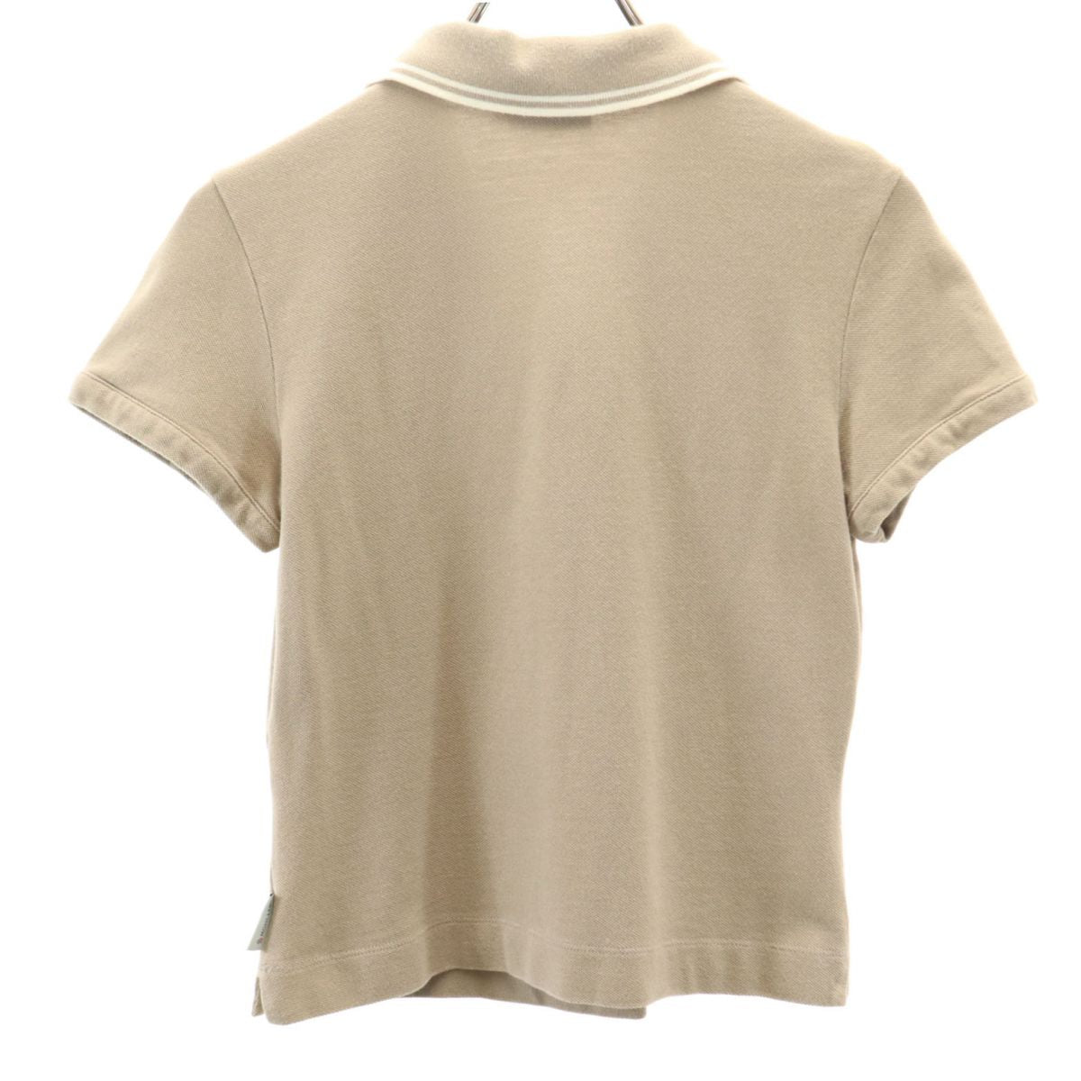 MONCLER モンクレール 半袖 スキッパー ポロシャツ XS ベージュ系 鹿の子 レディース