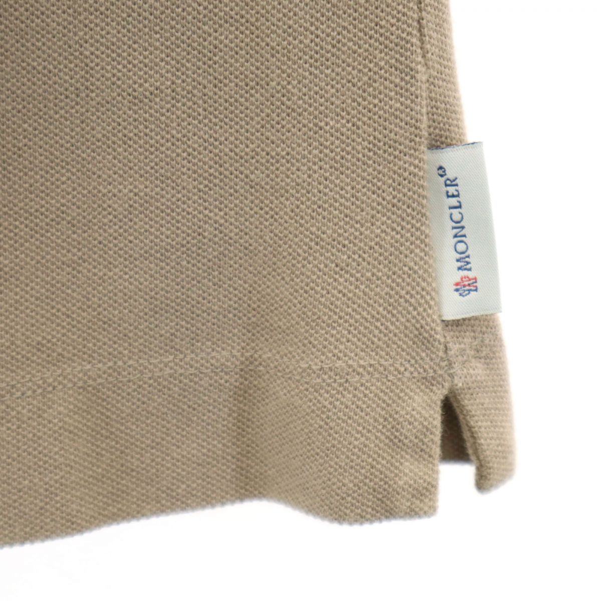 MONCLER モンクレール 半袖 スキッパー ポロシャツ XS ベージュ系 鹿の子 レディース