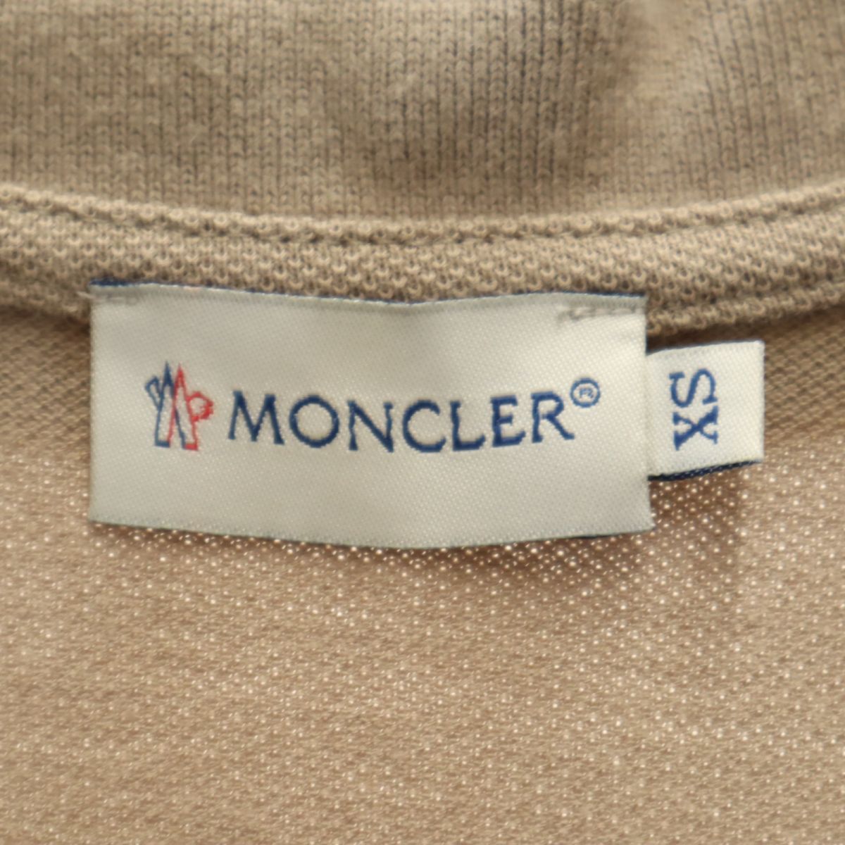 MONCLER モンクレール 半袖 スキッパー ポロシャツ XS ベージュ系 鹿の子 レディース
