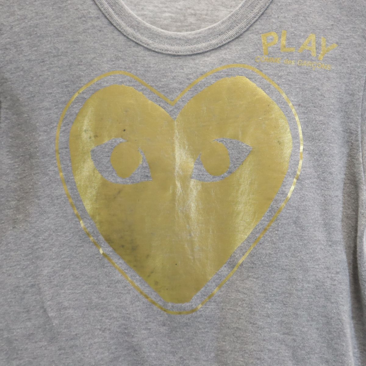 PLAY COMME des GARCONS プレイコムデギャルソン 2011年 日本製 プリント 半袖 Tシャツ XS グレー レディース