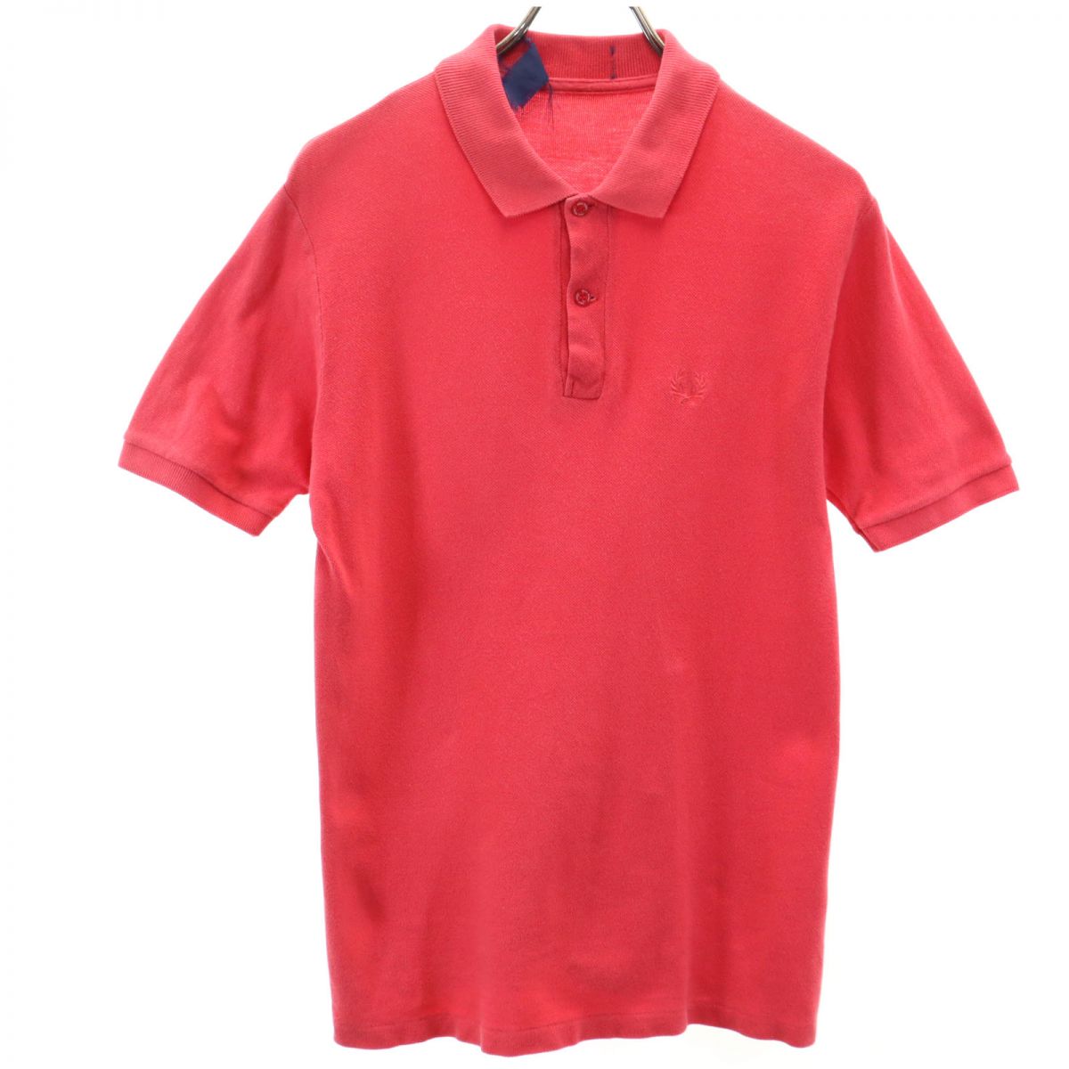 FRED PERRY フレッドペリー イギリス製 半袖 ポロシャツ 40 レッド 鹿の子 メンズ