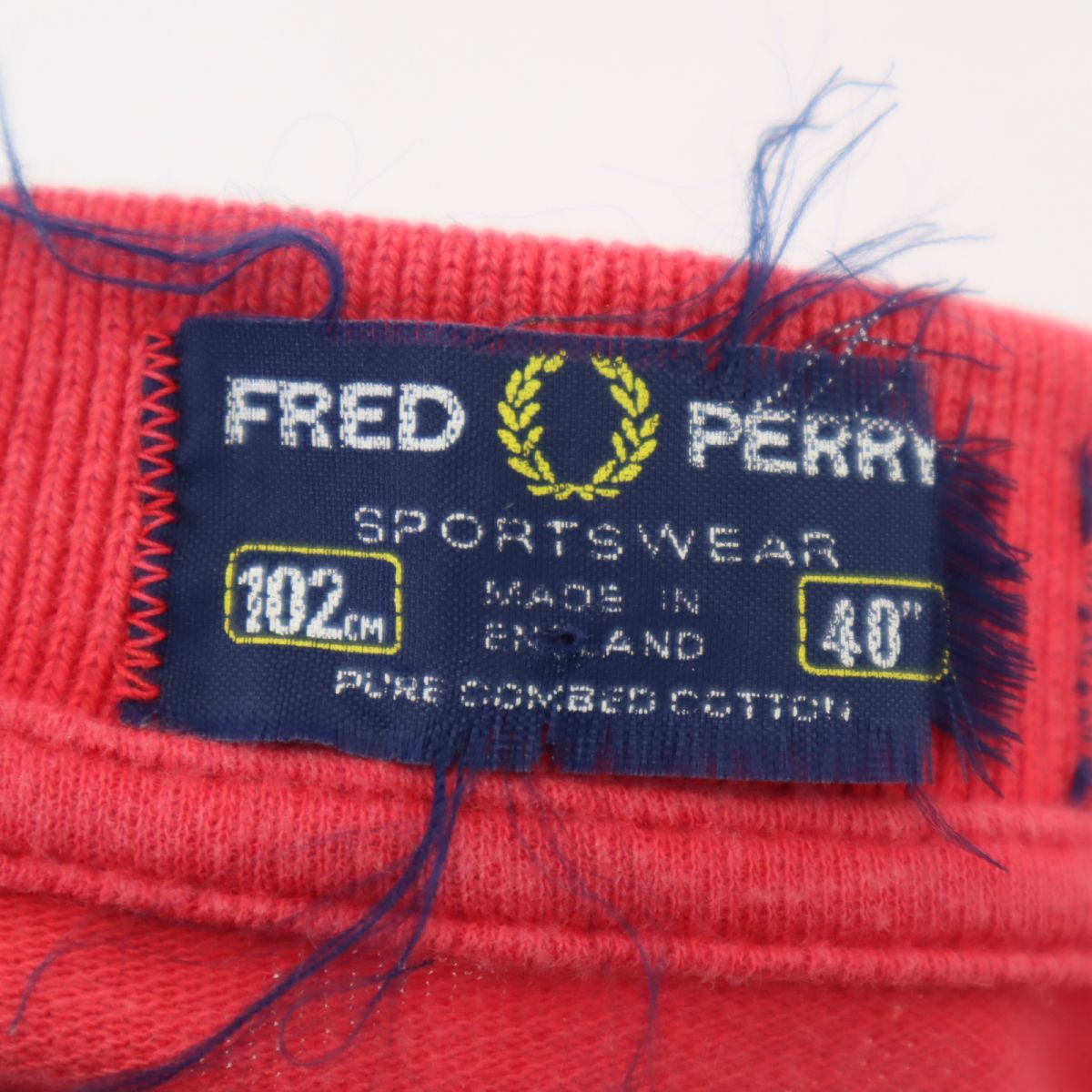 FRED PERRY フレッドペリー イギリス製 半袖 ポロシャツ 40 レッド 鹿の子 メンズ