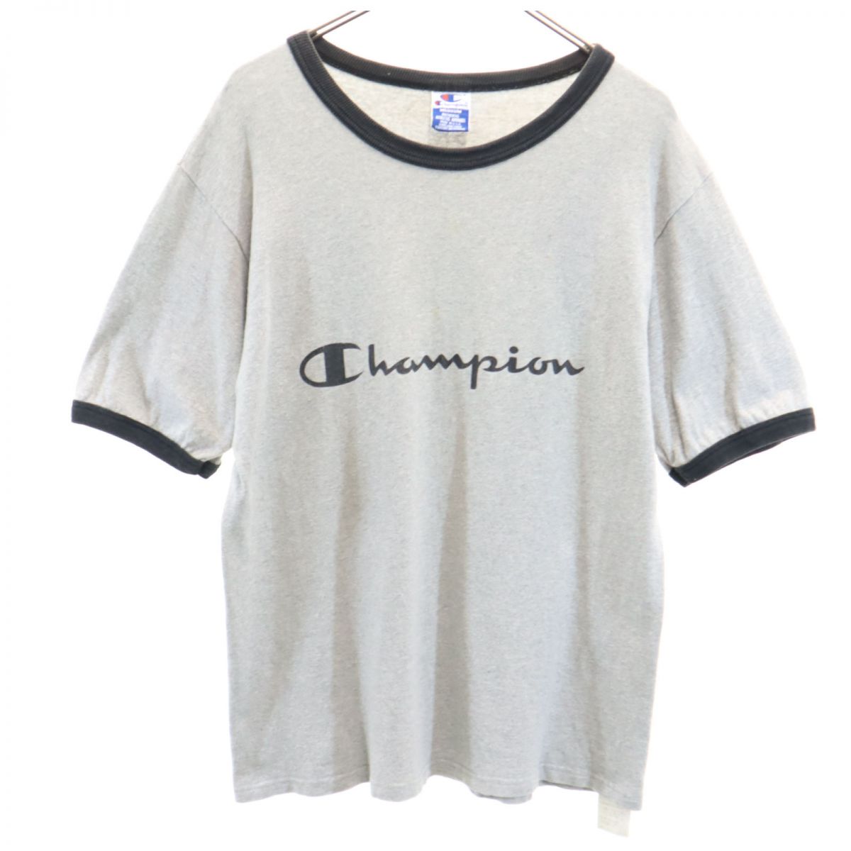 Champion チャンピオン 90s USA製 オールド プリント 半袖 Tシャツ M グレー メンズ