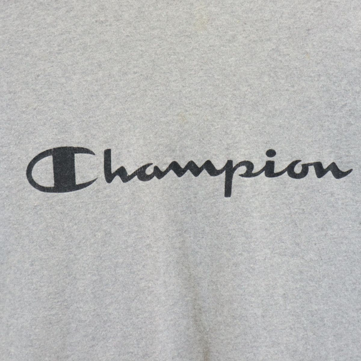 Champion チャンピオン 90s USA製 オールド プリント 半袖 Tシャツ M グレー メンズ