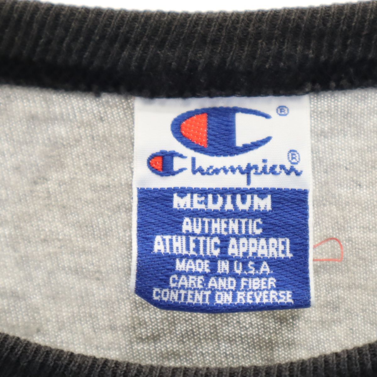 Champion チャンピオン 90s USA製 オールド プリント 半袖 Tシャツ M グレー メンズ