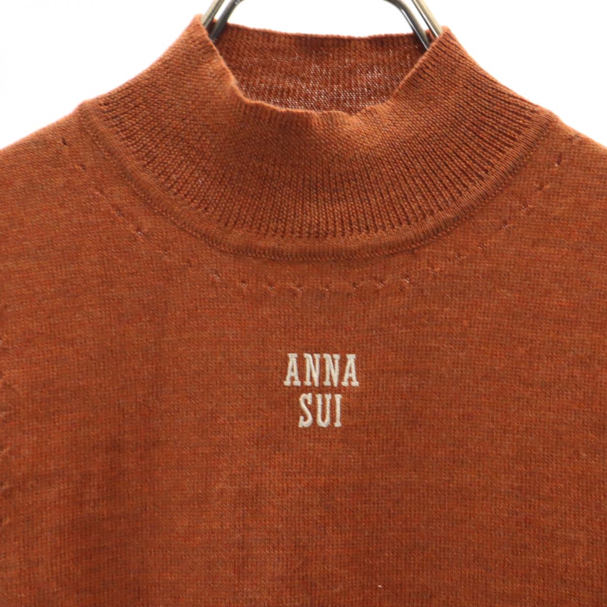 ANNA SUI アナスイ ノースリーブ ウール セーター P ブラウン ニット レディース