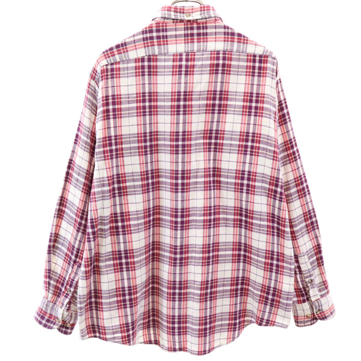 Dickies ディッキーズ 80s ヴィンテージ チェック柄 長袖 ボタンダウンシャツ XL レッド系 メンズ