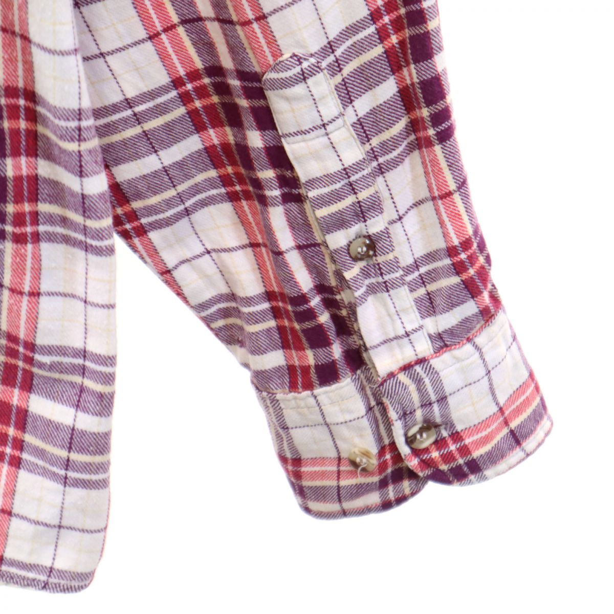 Dickies ディッキーズ 80s ヴィンテージ チェック柄 長袖 ボタンダウンシャツ XL レッド系 メンズ