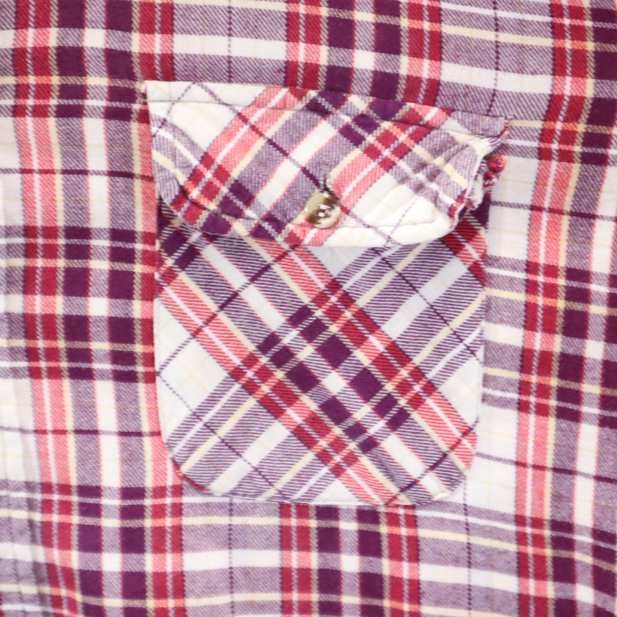 Dickies ディッキーズ 80s ヴィンテージ チェック柄 長袖 ボタンダウンシャツ XL レッド系 メンズ