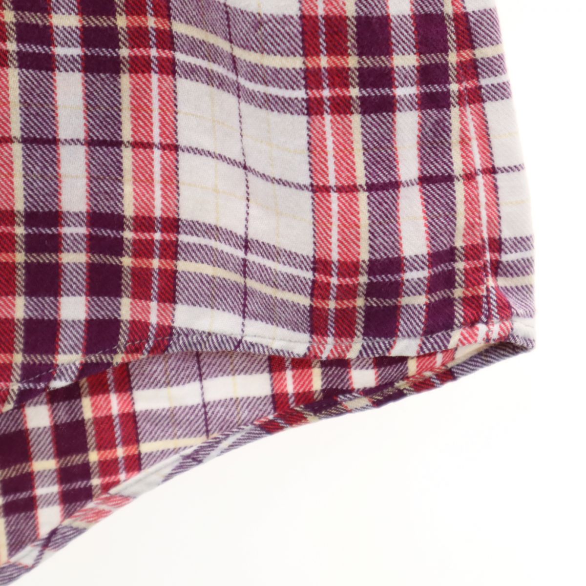 Dickies ディッキーズ 80s ヴィンテージ チェック柄 長袖 ボタンダウンシャツ XL レッド系 メンズ