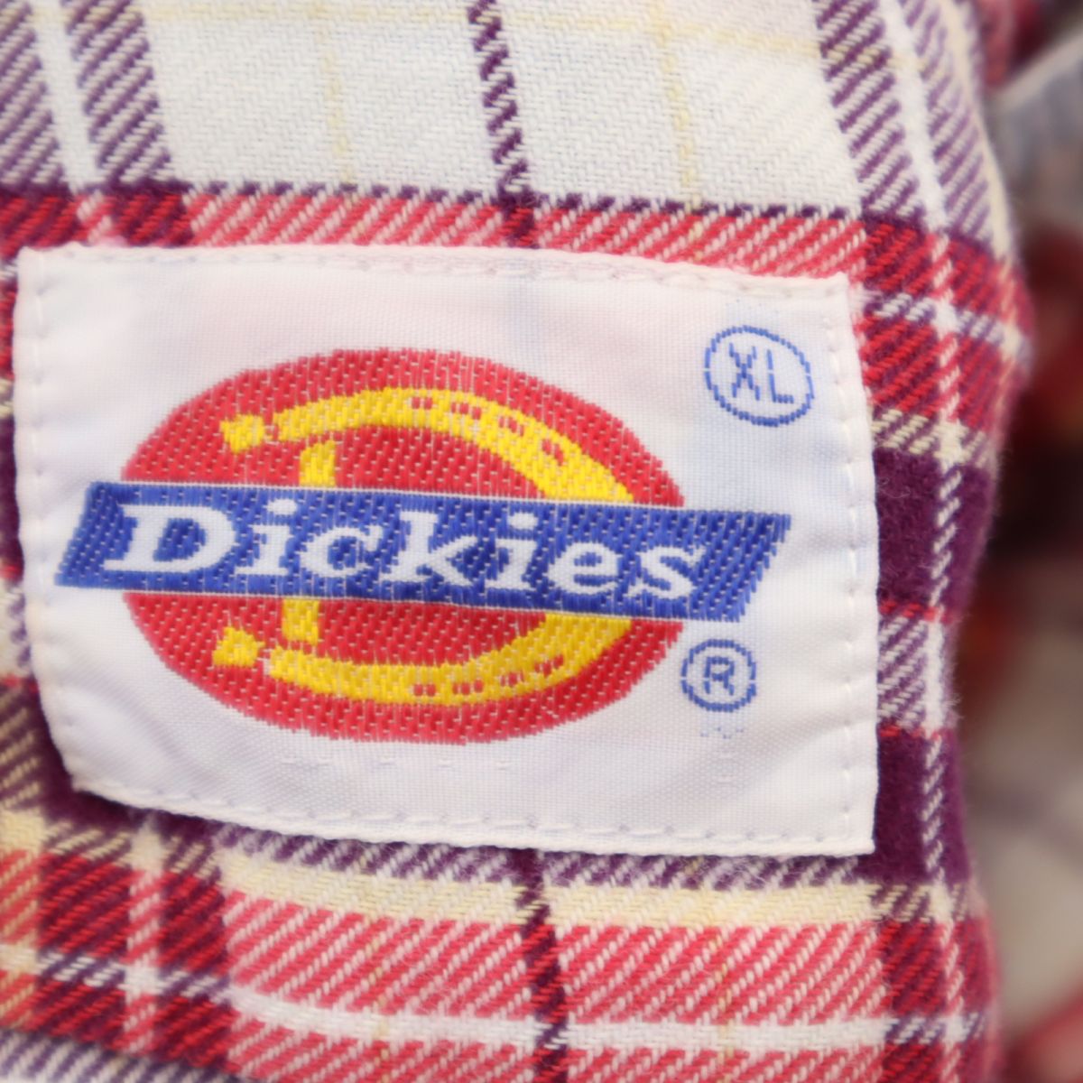 Dickies ディッキーズ 80s ヴィンテージ チェック柄 長袖 ボタンダウンシャツ XL レッド系 メンズ