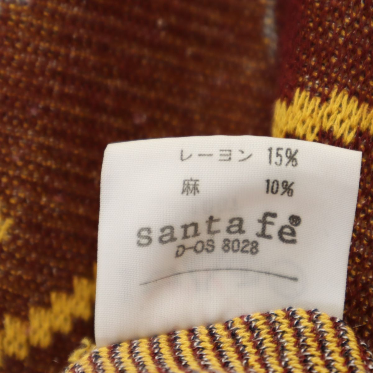 santa fe サンタフェ 総柄 長袖 Vネック セーター Feb-38 ブラウン系 ニット メンズ